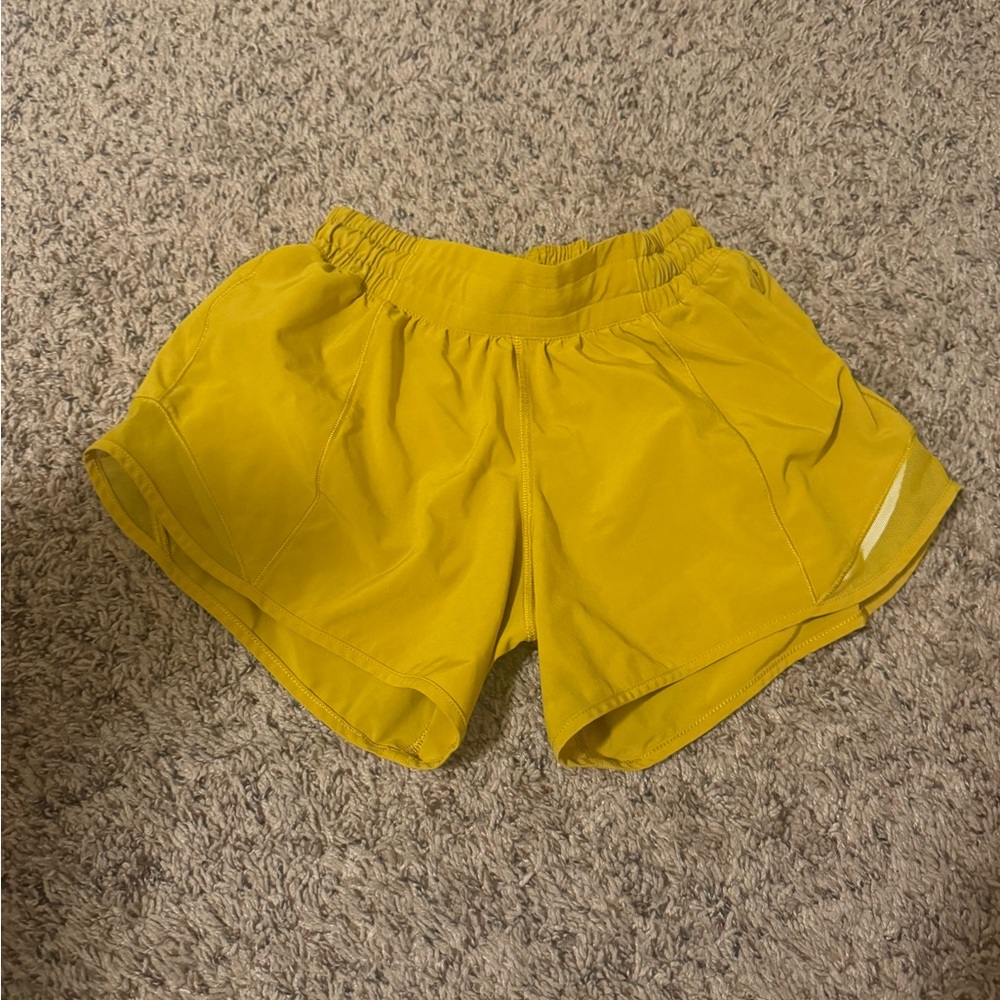 Yellow lululemon shorts